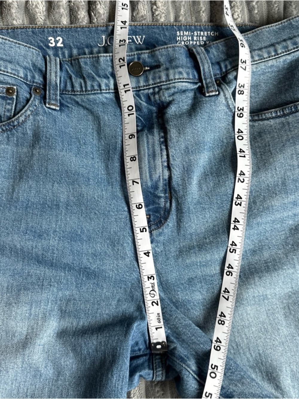 J. Crew Semi Stretch High Rise Cropped Kick Out wide leg Light Blue Denim Jeans - Picture 10 of 13
